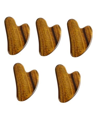 Lurrose face 5 pieces Sharmboards Foot massager Face-fold massage device Schaben tools. Portable massage device Face tools for skin care massage roller GUA-SHA board Leopardx5stk 7.5x5x0.4cmx5PCs