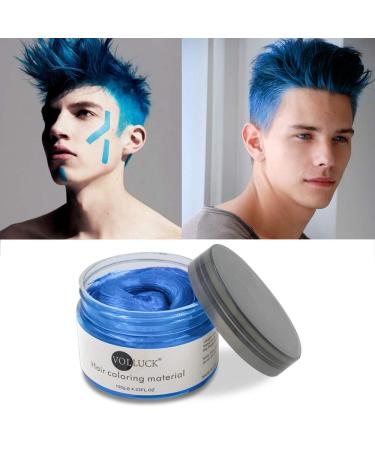 Blue Hair Coloring Wax 4.23oz | Temporary Hair Clay Pomade | Natural Dye Material for Cosplay & Halloween Parties - Buy Online on GoSupps.com