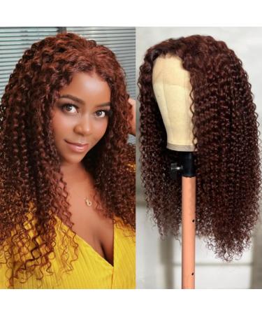 Nadula 10A Brazilian Reddish Brown Jerry Curly Lace Front Wig 24inch - Buy Online on GoSupps.com