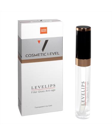 LEVELIPS Filler Gloss Anti-age | Booster l vres transparent | Volume d'effet imm diat et naturel | R duction visible des rides | 6 ml