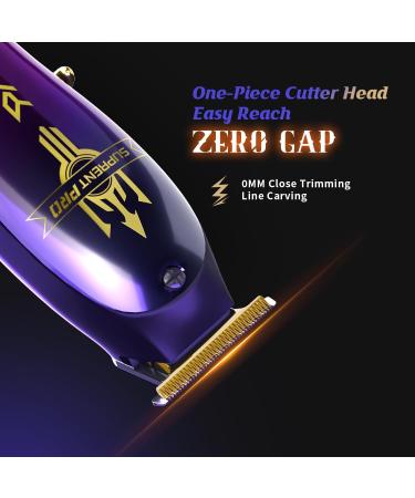 SUPRENT PRO Professional Hair Clippers for Men- Barber Clippers Set Brushless Motor & DLC-Coated Blade- Cordless Hair Clipper with Zero Gap Hair Trimmer- Hair Cutting kit Gift (Purple) - Buy Online on GoSupps.com