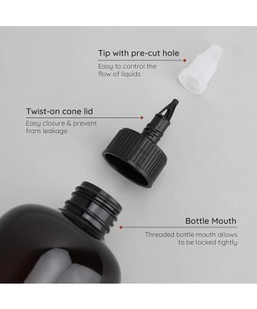Segbeauty 2 Gel Squeeze Bottles - 16.9 oz Amber Refillable Hair Dye Applicator with Angled Tip - 500 ml Coloring Tool - Buy Online on GoSupps.com