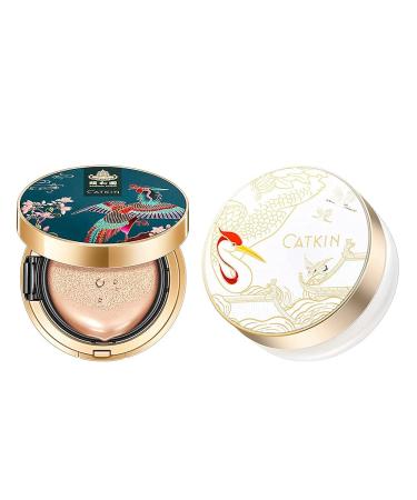 Catkin 2Pcs Makeup Set Includes BB Cream Air Cushion Foundation C01 and Dreamworld Air Makeup Loose Powder C01