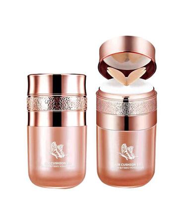 Butterfly pillow BB Cream air cushion BB Cream moisturizing concealer light make-up durable with butterfly make-up sponge easy to use (natural skin color)