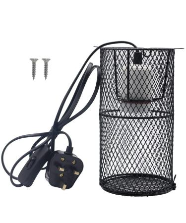 Reptile Heat Lamp Heater Holder Ceramic Heat Lamps Lampshade Holder Anti Hot Bracket Cage for Bearded Dragon Lizard Tortoise Snake UK Plug (Large) L (Pack of 1)