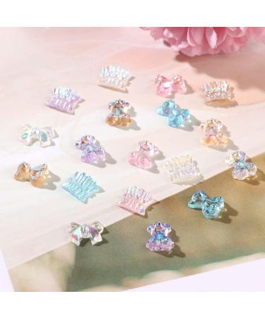 Decals Acrylic Nail Stud Nails Accessories Charm DIY Bow Jelly Bear Shape White Flower Nail Art Charms Multi Shaped Nail Art Rhinestones Kit - Buy Online on GoSupps.com
