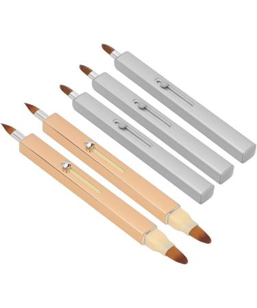 Retractable Lip Brush Nylon Bristle Portable Makeup Brush with Retractable Design Dustproof Durable Shell 2 Double Ended and 3 Single Ended Brushes for Precise Application - Buy Online on GoSupps.com