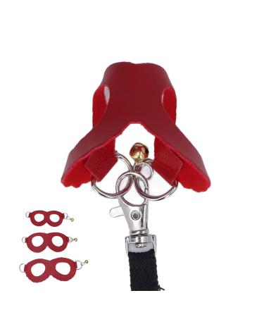 Asixxsix dishwear and leash set hamster dishes and leash set with 3 sizes synthetic leather crockery nylon line and bell for guinea pigs hamsters ferrets chinchilla (red)