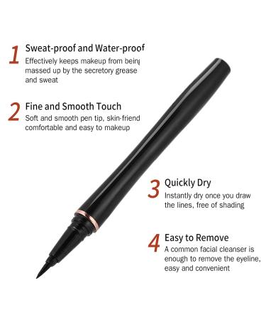 Buy Waterproof Liquid Eyeliner - Quick-Drying Long-Lasting Black Gel | International Shipping - Buy Online on GoSupps.com