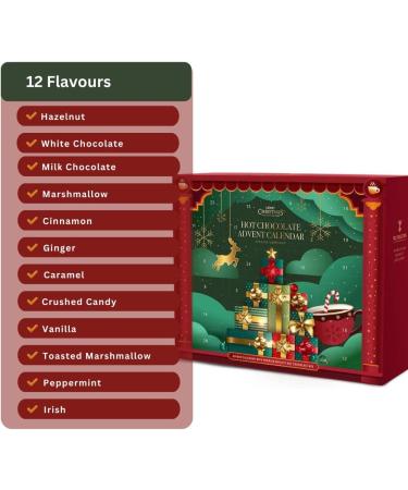 Hot Chocolate Advent Calendar 2023 Christmas | 24 Days Hot Chocolate Gift Set Selection With Mini Marshmallows For Hot Chocolate | Candy Canes | Chocolate Drops | 12 Flavours Hot Chocolate Gift Sets - Buy Online on GoSupps.com
