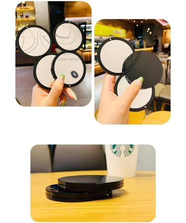 KEQKEV Compact Travel Mirror - Portable Black Round Handheld Makeup Mirror | Stylish & Functional eCommerce Shipping Worldwide - Buy Online on GoSupps.com