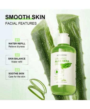 Gel d'aloe vera l'extrait bio - Soin hydratant pour le visage le corps et les cheveux - Gel apr s-soleil pour les coups de soleil et les peaux s ches - V g talien et sans paraben - 200 ml - Buy Online on GoSupps.com