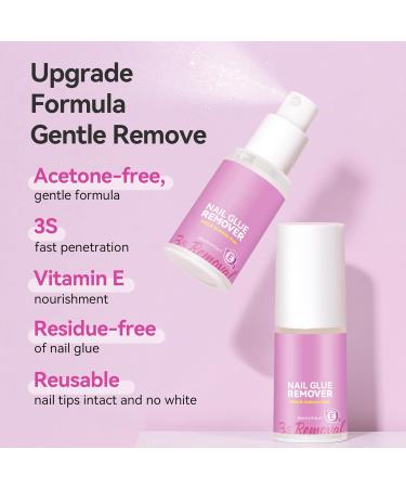  Tanxemery Nail Glue Remover | 20ml Sticky Gel Cleaning Spray Gentle Manicure and Pedicure Remover | For Beginners and Professionals Daily Use - Buy Online on GoSupps.com