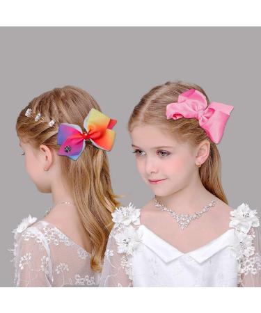 JOJO SIWA 12pcs Hair Bows Clips for Girls - 5 Inches Alligator Clips (2 Sets) | Large Bow Accessories for Girls - Buy Online on GoSupps.com