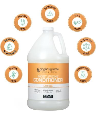 Ginger Lily Farms Club & Fitness Moisturizing Conditioner 1 Gallon - Citrus Scent | Vegan & Cruelty-Free - Buy Online on GoSupps.com