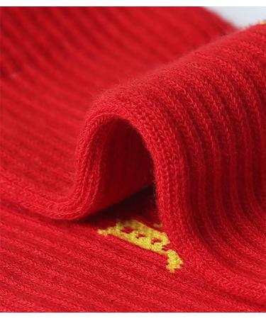 Chinese New Year Red Zodiac Embroidered Women's Cotton Sports Socks - 5 PCS Gift Box (Size 36-44, Red) - Buy Online on GoSupps.com