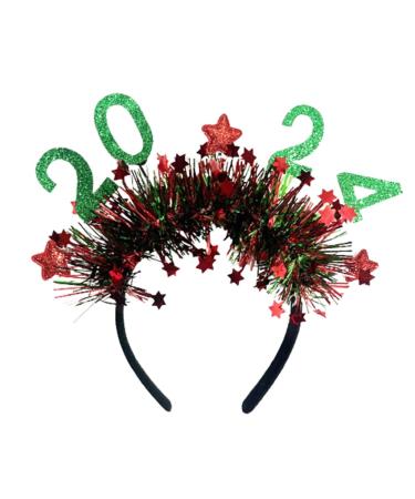 TQUXNGA 2024 New Year Party Headband Party Sequins Star Hairband for Adult Kids Glittering Hairhoop Festive Party Props Green