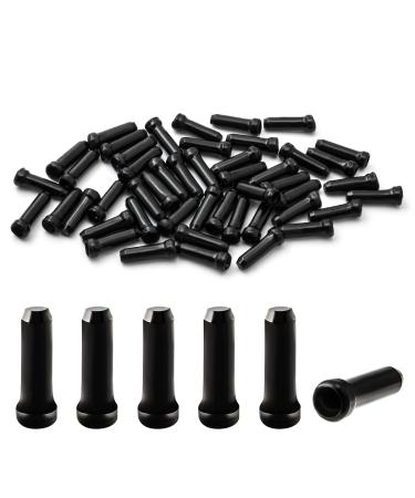 MUQZI Cable End Crimps, Bike Cable End Caps Bicycle Brake Tips Shifter Cable Ends Cap for MTB and Road Bike Black-48pcs