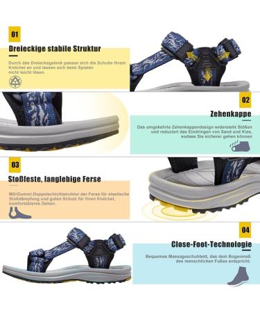 Outpro Men s Flat Trekking Sandals - Non-Slip Durable Sports Sandals for Beach & Outdoor Use - EU Size 43 - Blue - Buy Online on GoSupps.com