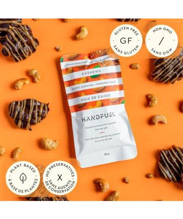 Handfuel Salted Caramel Cashews Hand Roasted Salted Cashews 4g of Protein Non-GMO Vegan Friendly Plant Based Flavoured Flavoured Nuts - 40g Per Pouch (12 Count) Caramel Cashew 40 g (Pack of 12) - Buy Online on GoSupps.com