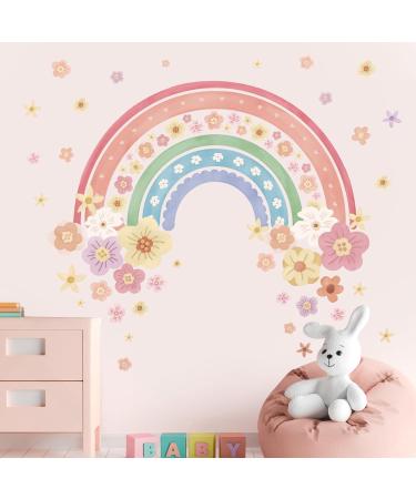 Wondever Large Rainbow Wall Decals - Colorful Boho Flower Peel and Stick Art Stickers for Girls Bedroom, Kids Room, Baby Nursery - Buy Online on GoSupps.com