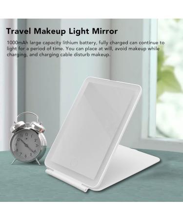 LED Lighted Makeup Mirror Portable Vanity Mirror Stepless Dimming Rotation Touch Switch Rechargeable Mirror 3 Light Colors Desktop Cosmetic Light Up Mirror for Home Use(White) - Buy Online on GoSupps.com