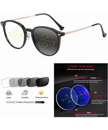 Buy EFLAL Multifocal Progressive Reading Glasses - Lightweight UV400 Photochromic | +1.0 to +3.0 | Stylish Black Gold | International Shipping Available - Buy Online on GoSupps.com