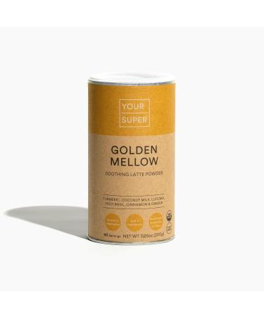 Your Super Golden Mellow Superfood Powder   Golden Milk Latte Mix for Natural Stress Relief  with Organic Ashwagandha  Lucuma  Cinnamon  Pepper  Turmeric & Ginger Powder (40 Servings)