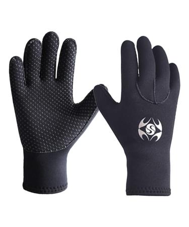 DIVE & SAIL Diving Gloves 3mm Neoprene Wetsuit Gloves for Men Women Anti Slip Flexible Neoprene Gloves Thermal for Diving Snorkeling Paddling Surfing Kayaking GLOV1127 black Large