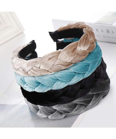 Shop Lyguy Handmade Korean Braided Hair Ripe - Wide Thick Velvet Headdress for Women & Girls - Gray Ethnic Styling Accessory - Buy Online on GoSupps.com