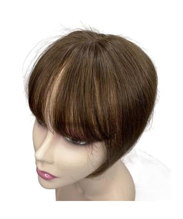 Anemone Jewelry Human Hair Topper with 3D Air Bangs - Brown Clip-In Hairpiece for Women, Mini Short Straight Wiglet for Volume and Gray Hair Coverage - Buy Online on GoSupps.com