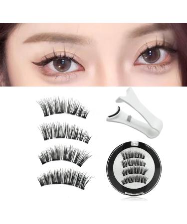 Lumentes Magnetic Eyelashes Lumentes Magnetic Lashes Magnetic Eyelashes Natural Look Reusable Magnetic Eyelashes Kit with Applicator No Glue and Liner Black