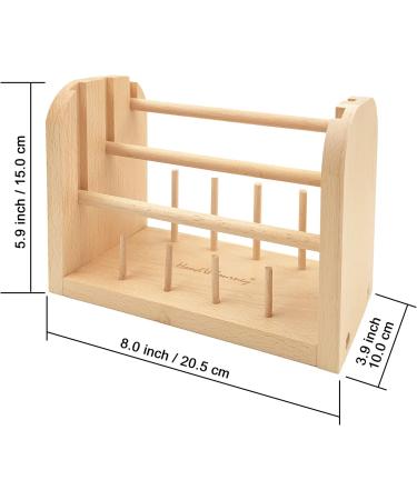 Hand U Journey Wood Spools Holder | 3-Thread Beech Rack Organizer for Macrame, Weaving, Sewing & Yarn - Buy Online on GoSupps.com