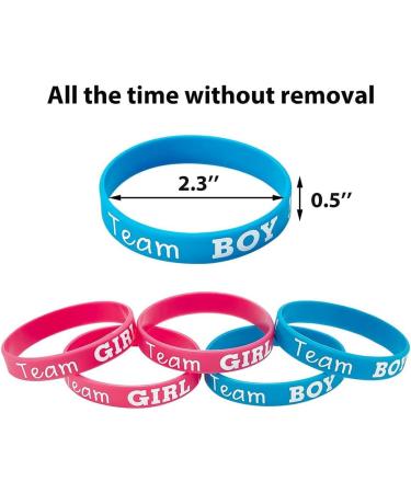 NERTOEE Gender Reveal Bracelets - Team Boy & Team Girl Bracelets (40 Pieces) | Perfect for Gender Reveal Parties - Durable Silica Gel - Buy Online on GoSupps.com