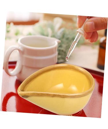 Fomiyes Aromatherapy Mixing Bowl - Ceramic Yellow Facial Jewelry Tray for Essential Oils & Masks | 8.5x5.5cm - Buy Online on GoSupps.com