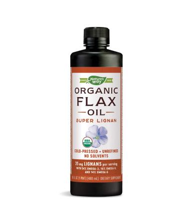 Nature's Way Organic Flax Oil, Super Lignan, 16 Ounce 16 Fl Oz (480 ml)