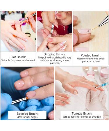 ATNIGHT 7 PCs Acrylic Nail Brush Set - UV Gel Nail Art Brush Pens for DIY & Salon Use - Nail Liner & Builder Tools - Buy Online on GoSupps.com