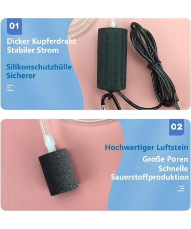 Quiet USB Mini Air Pump for Aquariums - Energy-Saving Oxygen Bubbler with Air Stone & Hose | Dark Green 1W - Buy Online on GoSupps.com