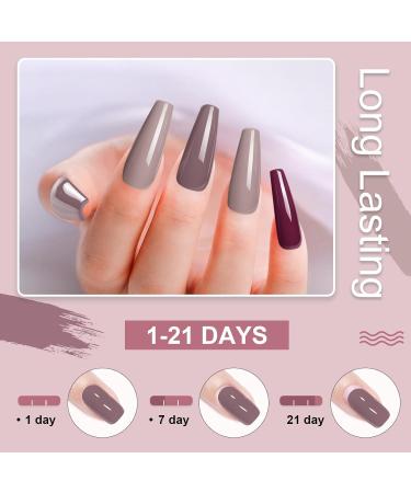 INPING Gel Nail Polish Set - 6 Colors Nude, Maroon, Burgundy, Red, Gray, Glitter - Soak Off UV/LED Nail Varnish for Women - DIY Nail Art Salon - Beauty Gifts - Buy Online on GoSupps.com