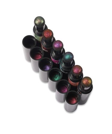 Air Cushion Nail Powder Pen - 6 Pcs Holographic Chrome Glitter for Long Lasting Manicure | Aurora Pearlescent Tools 0.5g/Box - Buy Online on GoSupps.com