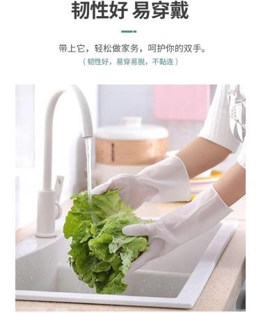 Gloves Transparent White Household Washing Dishes and Clothes Waterproof Plastic Household Cleaning Non Slip Durable high Temperature Resistant Thin Gloves Bicolorblue - Buy Online on GoSupps.com