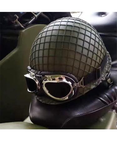 Sylphid Outdoor Green WW2 US M1 Helmet with Goggles - Steel Field, Net Cover & Cat Eye Belt - Buy Online on GoSupps.com