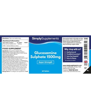 Glucosamine Sulfate 1500mg - 120 Tablets | 4 Month Supply | SimplySupplements - Premium Joint Support & Mobility Booster for All Ages - Buy Online on GoSupps.com