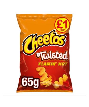 Cheetos Twisted Flamin' Hot Snacks 65g x Case of 15 Flamin Hot Snacks 15