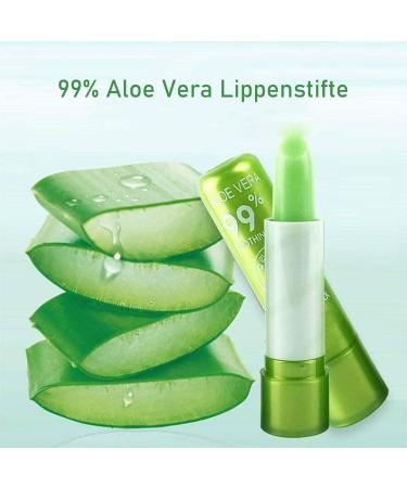 5PCS 99% Aloe Vera Lipstick Temperature Lip Color Changing Long Lasting Lip Moisturizer Nutritritious Balm Set - Buy Online on GoSupps.com