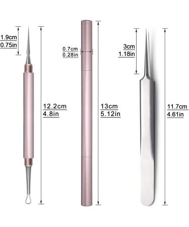 Nekoo Professional Facial Milia Removal Tool & Whitehead Extractor | High Grade Stainless Steel Double Ended Needle & Tweezers Kit for Blackhead & Acne Removal (S512IN-P) - Buy Online on GoSupps.com