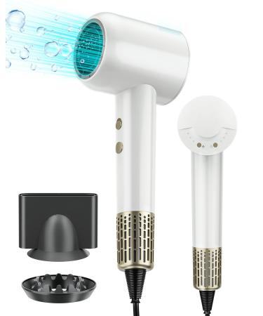 Ionic Hair Dryer with Diffuser 110000 RPM Professional High-Speed Drying 4 Millions Negative Ionic Blow Hair Dryer for Fast Drying at Home 3 Temps & 3 Wind Speeds Small Travel Hair Dryer Low Noise