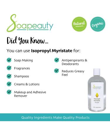 ISOPROPYL MYRISTATE Cosmetic Grade - Ideal for Soap Making, Fragrances, Shampoo, Creams & Lotions - Makeup Remover - Antiperspirants & Deodorants | 16 oz Pack | Sizes 2oz to 7 lbs - Buy Online on GoSupps.com