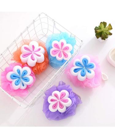 Buy Healifty Shower Sponge Balls - Unique Flower Shape Mesh Bath Scrubber for Family - 4pcs | International Shipping Available - Buy Online on GoSupps.com