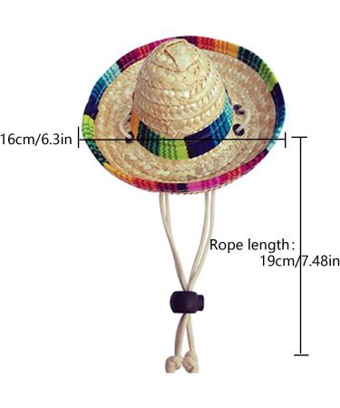 AWOCAN Pet Straw Hat Funny Mexican Sombrero Cap Party Decorations for Birthday for Small Pets/Puppy/Cat - Buy Online on GoSupps.com